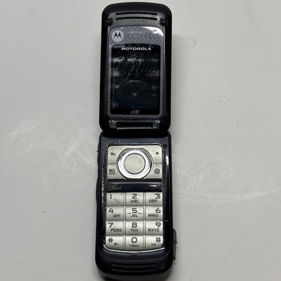 Motorola i series i410 - Black & Gray Boost Mobile Very Rare iDEN Flip Phone Y2K - Picture 12 of 13
